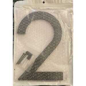 Rejuvenation 10 Inch Rock Creek Modern House Number 2 Aluminum Flat Black PB